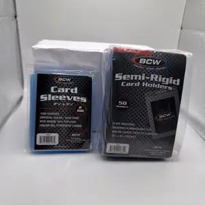 BCW Semi-Rigid Card Holders #1 Pack of 50 Plus 100 BCW Soft Sleeves