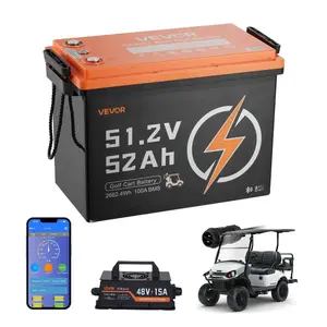 VEVOR 72V (70.4V) 105AH Lithium Golf Cart Battery, with 15A Charger, Lifepo4 Battery Kit, Built - in 200A BMS, with Bluetooth Touch Monitor, 2C Discharge, 4000 Cycles, for Golf Carts, Trolling MotorsVEVOR Super Brand Day