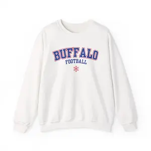 Buffalo Winter Football Sweatshirt, Red and Blue Game Day Top, Upstate New York 716 Fan Spirit Crewneck, Cozy Sunday Tailgating Football Pullover, Gift for Buffalo Fan