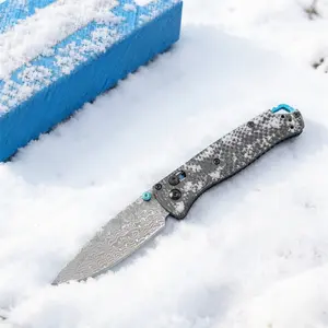 Multifunctional Folding Knife, Lightweight Edc Pocket Knife, Carbon Fiber Handle, Damascus Steel Blade, Ideal for Fishing and Hiking, Men's Gift