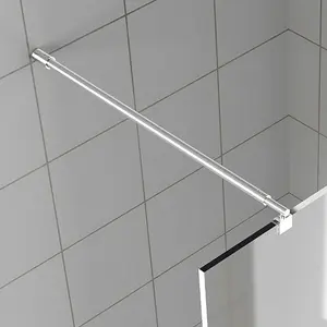 Round Wall-to-Glass Support Bar with Square Clamp LG1-4