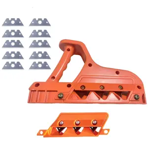 1pc Drywall Chamfer Tool with 10 Stainless Blades - Adjustable 45° & 60° Hand Planer for Gypsum Board & Wood Edging, No-Power Manual Beveler for DIY Home Renovation & Woodworking Projects