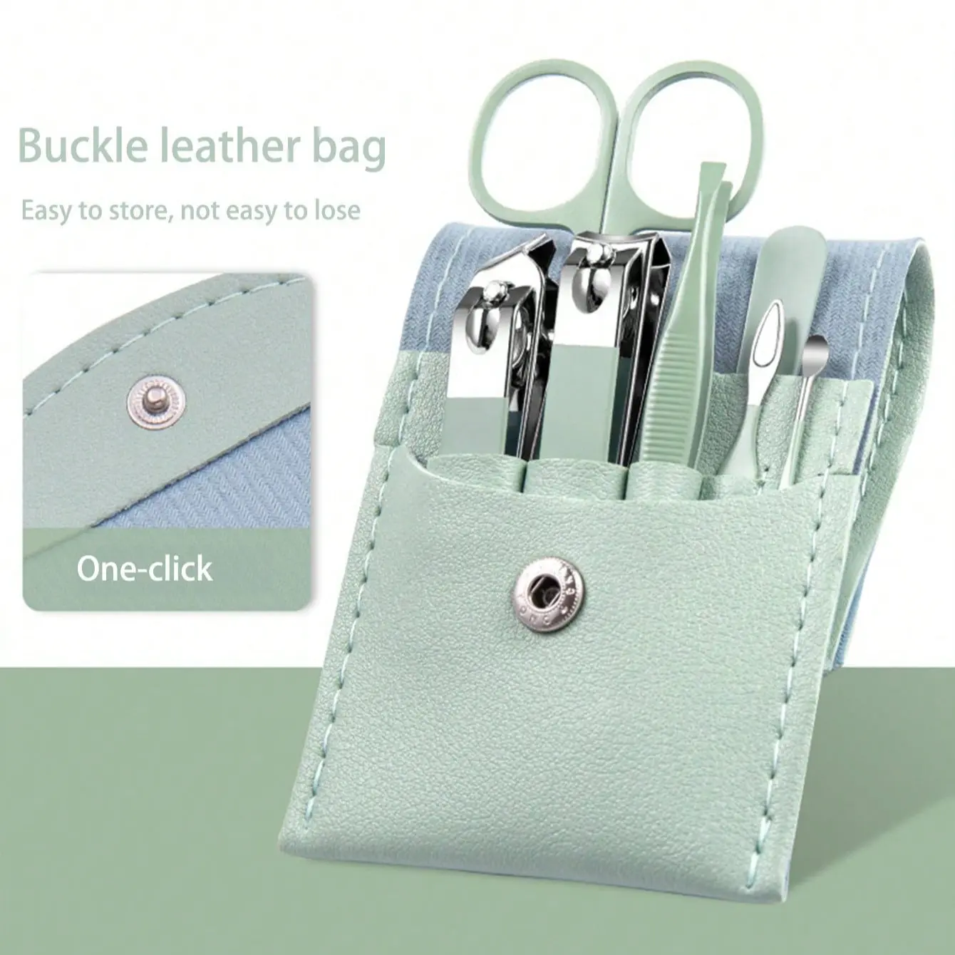 7 Piece Manicure Set Compact Travel Nail Kit at Home Manicure with Nail Clippers, Nail Trimmer and Scissors, Ear Wax Removal Tool and Pedicure Kit for Women and Men Nail Care Tool