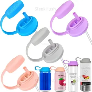 Reusable BPA-Free Silicone Soda Can Cover with Straw, Beverage Lid for Soda, Beer, Home Kitchen Use