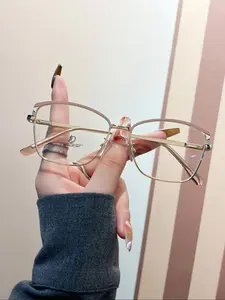 Metal Cat Eye Frame Eyeglasses, Simple Anti-blue Light Eyeglasses for Women & Men, Fashion Eyeglasses for Work, Daily Clothing Decor, for Student Daily Use, Lightweight Glasses, Eyeglass Frames