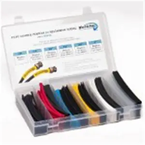 212 MAIN Techflex 6 in. Shrinkflex Heat Shrink Tubing Kit, 2:1 Ratio, Multi-Color, 110-Pieces
