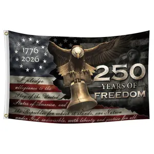 American 250th Anniversary Bald Eagle Memorial Flag, Patriotic Outdoor Front Door Porch Wall Decor, 1776-2026 Anniversary Decoration