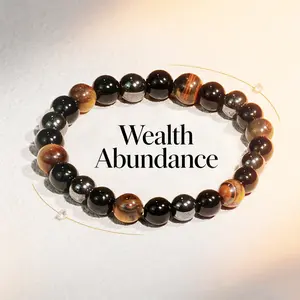B-8mm Wealth Abundance Tiger Eye&Obsidian Beaded Bracelet|Handcrafted Spiritual Jewelry|Great Gift for Friends, Family & Lovers