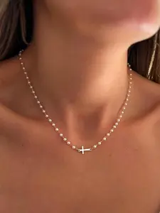 Simple Cross Pendant Choker Necklace Dainty Simple Tiny Cross Necklace For Women Girls For Christmas Gift All-match & Exquisite Jewelry gift Back To School Minimalist Chain Minimalist Necklaces