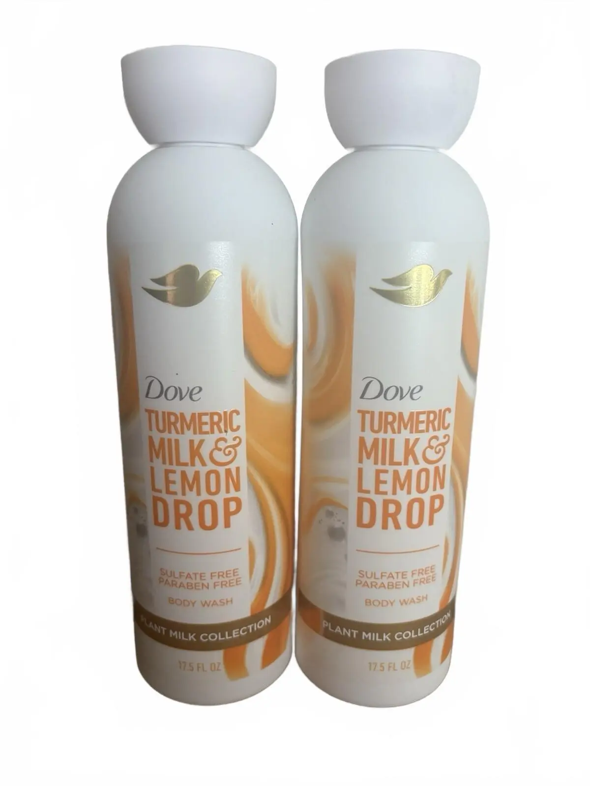 Dove Turmeric Milk & Lemon Drop Body Wash (17.5 oz, Lot of 2) - New Bath & Body Care Product