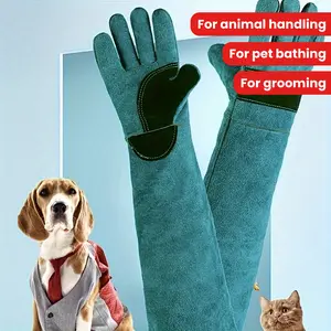 1 Pair Unisex Anti-Bite Scratch-Resistant Gloves, Thickened Animal Treatment Pet Bath Beauty Training Gloves, Outdoor Use