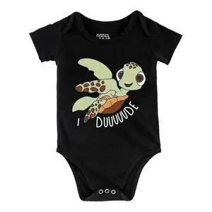 Hay I'm New Here Letter Print 100% Cotton Baby Onesies Soft Versatile Round Neck Baby Onesies