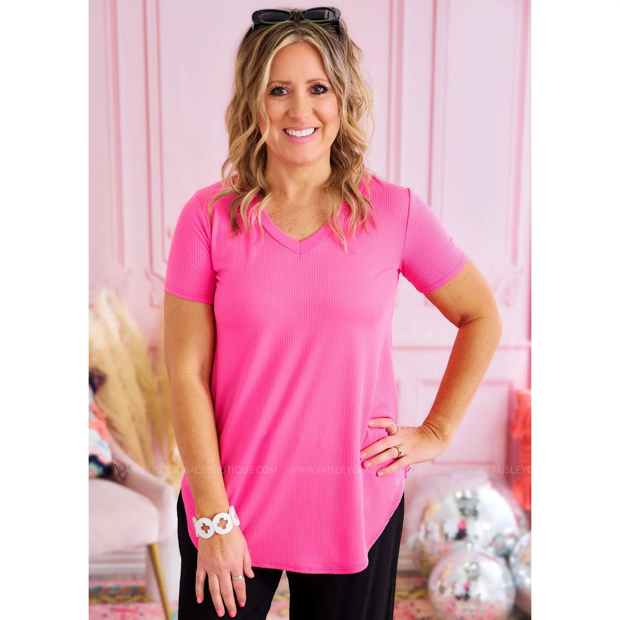 Arielle Top - Hot Pink - FINAL SALE