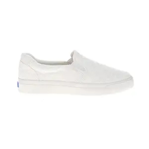 Keds Womens Pursuit Starburst Eyelet Slip On Sneakers Shoes Casual - White