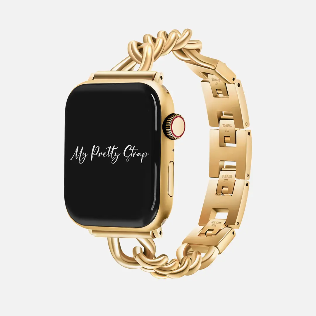 My Pretty Strap – Compatible Apple Watch Band – Stainless Steel iWatch Strap for Women – Series 1–11, SE & Ultra (38MM / 40MM / 41MM / 42MM / 44MM / 45MM / 49MM) – Gold, Silver – Filo d'Oro