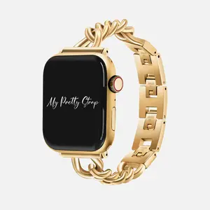 My Pretty Strap – Compatible Apple Watch Band – Stainless Steel iWatch Strap for Women – Series 1–11, SE & Ultra (38MM / 40MM / 41MM / 42MM / 44MM / 45MM / 49MM) – Gold, Silver – Filo d'Oro