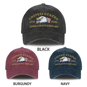 Unisex America Printed Baseball Cap - 1776-2026 250th Anniversary, Patriotic Eagle Graphic, American Flag Bold Design, Adjustable Size Hat, Fashion Accessory Perfect Gift, Adjustable Size Hats, America Printed Hats