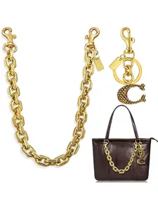 Vintage Bag Belt Extender Chain, Fashion Chain Strap, Handbag Wallet Jean Chain Charm, Geometric Pattern, Elegant Style, All Seasons Accessory