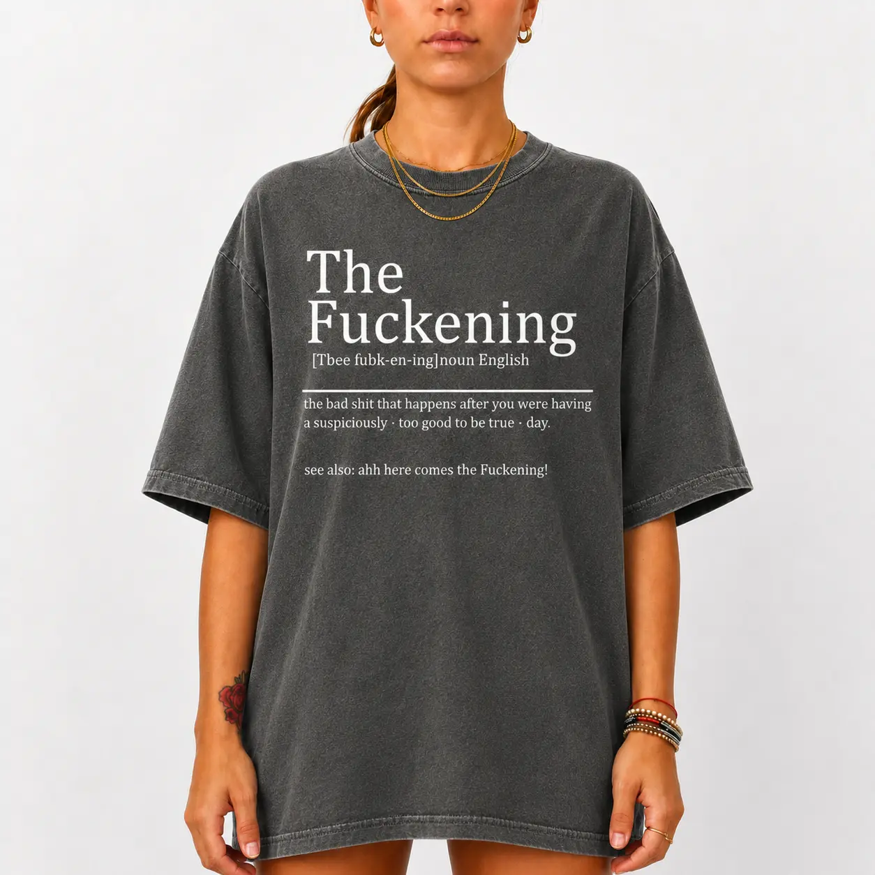 Comfort Colors The Fuckening Definition Shirt for Women, Funny Sarcastic Graphic Tee, Swearing Humor T-Shirt, Dark Humor Meme Shirt, Novelty Quote Tee