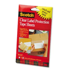 3M  Heavyweight 4 x 6 Clear Label Protector Tape Sheets Two 25 Sheet Pads Pack