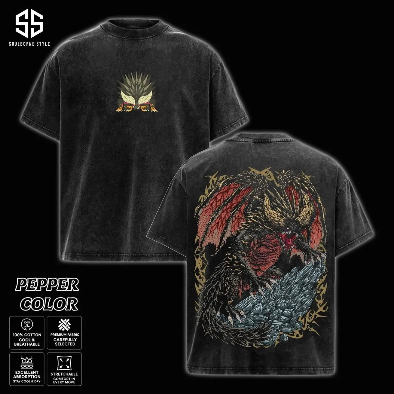 Vintage Edition Monster Hunter Wilds 2.0 Unisex Comfort Colors T-shirt, Action RPG Gaming Apparel, Game Shirt, Video Game Clothes, Boy Merch, Gift For Him, Gift For Her, Cotton Crewneck Top Clothes Streetwear ZAA
