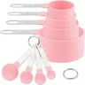 8-Piece Sturdy Metal Food Measuring Tool Set - Stainless Steel Handles, Nesting Measuring Cups & Spoons, Detachable Hanging, Metric Units, 1/4 Cup & 1/2 tbsp (2.5ml), Global Recipe Fit, Cooking Prep, No Magnets/Batteries, Kitchen Utensils Accessories