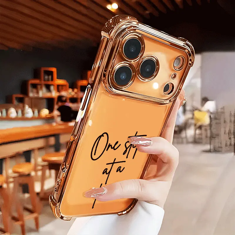 One Step at a Time Compatible with iPhone 16 16e 15 17 Air 14 13 12 11 Pro Max Plus X XS Rugged Durable shockproof Anti-Scratch soft Silicone case Four-corner Thickened