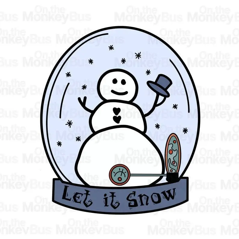 Let it Snow art, Christmas dtg, snowman sublimation, Christmas shirt png, winter PDF, snow globe for print, Christmas sign template png