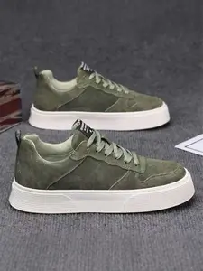 Men's Suede Retro Sneakers | Chunky Sole Casual Shoes | Vintage Style Plimsolls