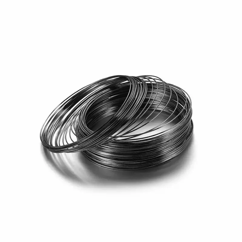 K82. Black Memory Wires 100 Hoops
