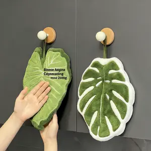 Creative Leaf Kitchen Bathroom Hand Towels, Hanging Design Absorbent Material, for Bathrooms Restaurants Kitchens, Mother's Day Easter Gift