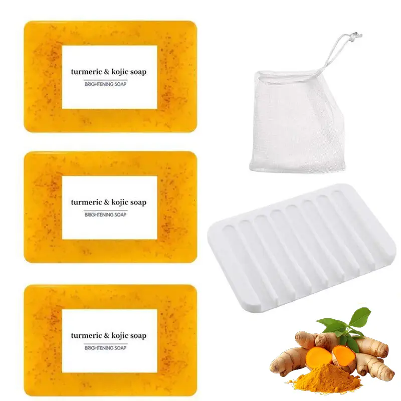 BLUBULU 3-Pc Honey Lemon Turmeric Face + Body Set, Natural Blend Body Care Cleanser, Daily Moisturizer for Cleansing, Skin Repair & Hydration