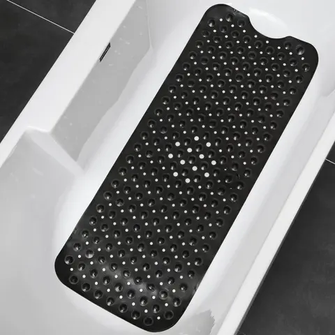 Solid Color Non-slip Bath Mat, Bathroom Floor Mat, 1 Count Foot Massage Bathroom Mat with Suction Cups & Drain Holes, Bathroom Accessories for Home Bathroom, Non Slip Mats, Bath Matts for Bathroom
