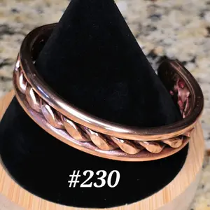 #230 Pure Copper 6" x 5/8"  Hand-Woven Cuff Bracelet Handmade Artisan Jewelry Unisex Gift Ready Open Cuff Design Comfortable Daily Wear