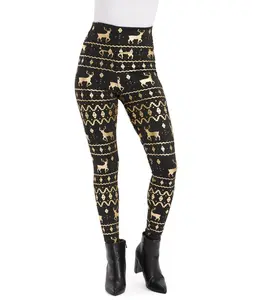 Black and Gold Fair Isle High Waisted Leggings