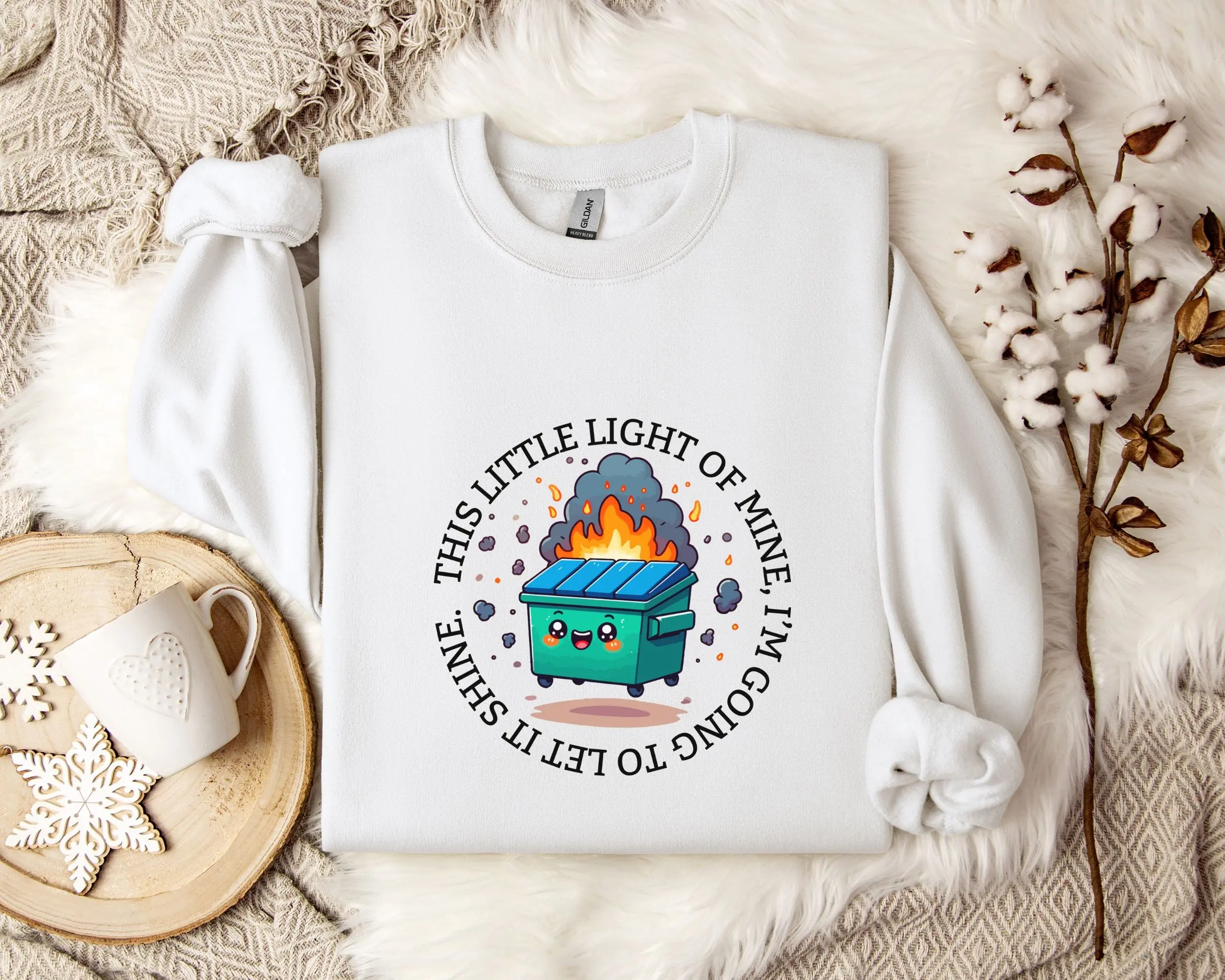 This Little Light Of Mine Dumpster Fire Crewneck Sweatshirt