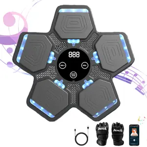 Smart Bluetooth Music Boxing Pad – LED Wall Punch Trainer + Gloves for Kids & Adults, Family Fun Workout – Ideal Holiday Gift