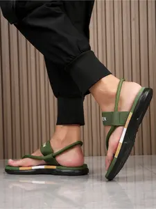 2026 New Summer Style Men's Soft-Sole Non-Slip Convertible Sandals/Slippers, Trendy Color-Block Webbing, Suitable for Home, Bathroom, Driving, Street Wear and Multiple Scenarios