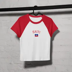 Haiti baby tee shirt (big font) + flag