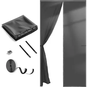 Thermal Insulated Door Curtain Fit Doors Size 36 x 82'',TPU Matte Transparent  Screen Door,Temporary Door Keep Warm Winter&Cool Summer, for Air Conditioner Room, Patio, Bedroom