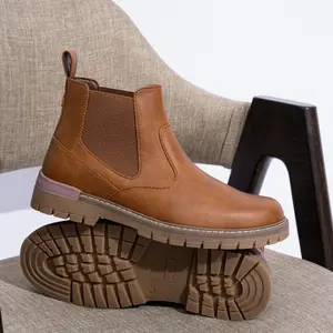 Classic Comfort Slip-On Chelsea Boots for Men - Soft Solid Color Upper, Comfy Non-Slip Durable Rubber Sole, Breathable Lining, Easy Slip-On Design, Versatile for Business, Party, Office, and Daily Wear