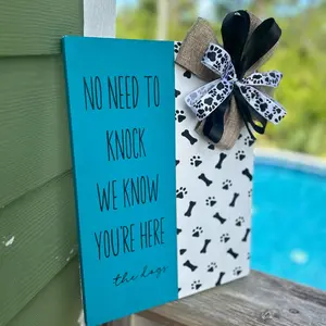 Handmade - no need to knock - door hanger -