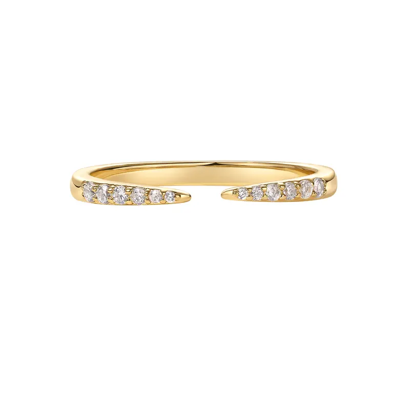 PAVOI 18K Gold Plated Open Eternity Ring - Cubic Zirconia Stacking Bands for Women - Dainty Stackable Rings for Women