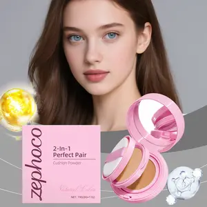 Zephoco 2-in-1 Cushion Powder (Natural Shade) - Hydrating & Fit, Breathable Daily Base Makeup 💫