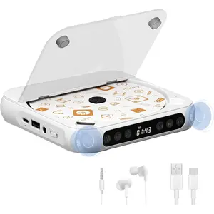 Portable CD Player, Personal CD Player with  for , Rechargeable Small CD Player with Headphones,Built-in HiFi Speakers, Support CD/AUX/USB, Anti-Skip/Shockproof