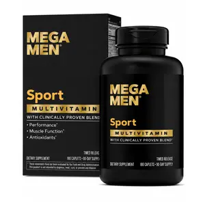 Mega Men Sport Multivitamin for Men - Supports Physical Performance, Muscle Function, General Health - 180 Count
