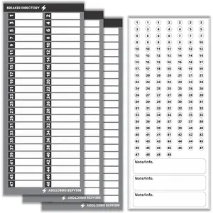 Non-Tearable Paper Circuit Breaker Directory Label with Fuse Stickers for Fuse Panel, Marker Sign for Electrical Panel.  Adhesive. Up to 48 Entries. for House or Commercial Use
