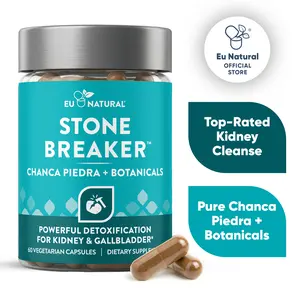 Eu Natural STONE BREAKER Kidney & Gallbladder Cleanse - 60 Vegetarian Capsules for Powerful Detoxification with Chanca Piedra & Botanicals Plant Based Supplement Vegan Dietary Supplement