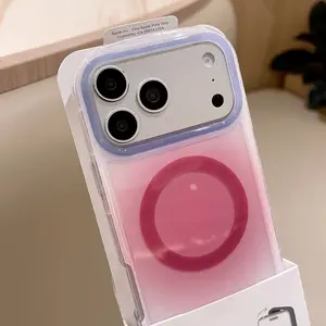 Minimalist gradient silicone magnetic phone case compatible with iPhone 17/16/15/14 Pro Max; premium-looking full-coverage shock-resistant case for the new iPhone 15/16 Pro