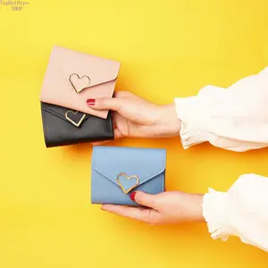 Women's Korean-Style Short Tri-Fold Wallets for Women - Lightweight, Slim, Fresh Minimalist Card Purse with Zip, Multiple Card Slots, Mini Coin Holder, Ideal for Teen Girls, Daily Use & Travel